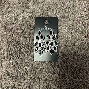 Navy blue dangle earrings from windsor